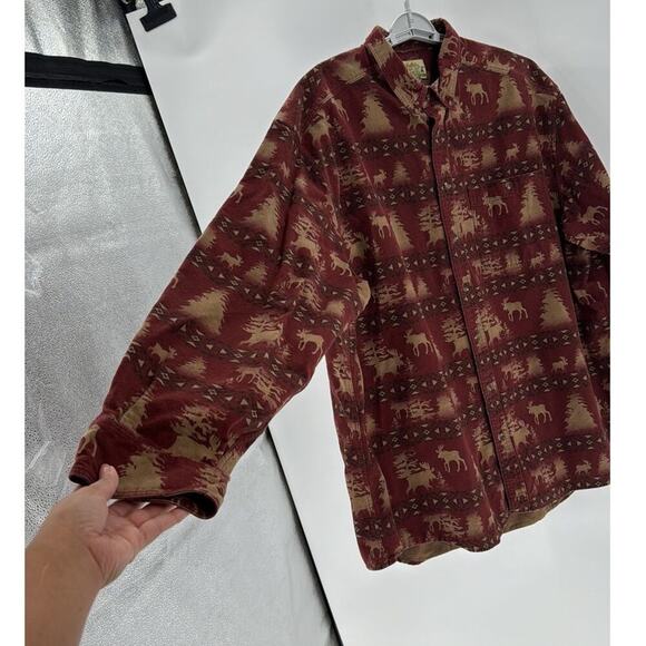 CABELA'S Vintage Deerskin Soft Chamois button down deer forest cabin winter warm - Picture 6 of 9